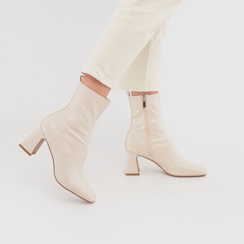 Schuh Bella Botas Elásticas Tacón Acampanado Dr.martens Botas Natural