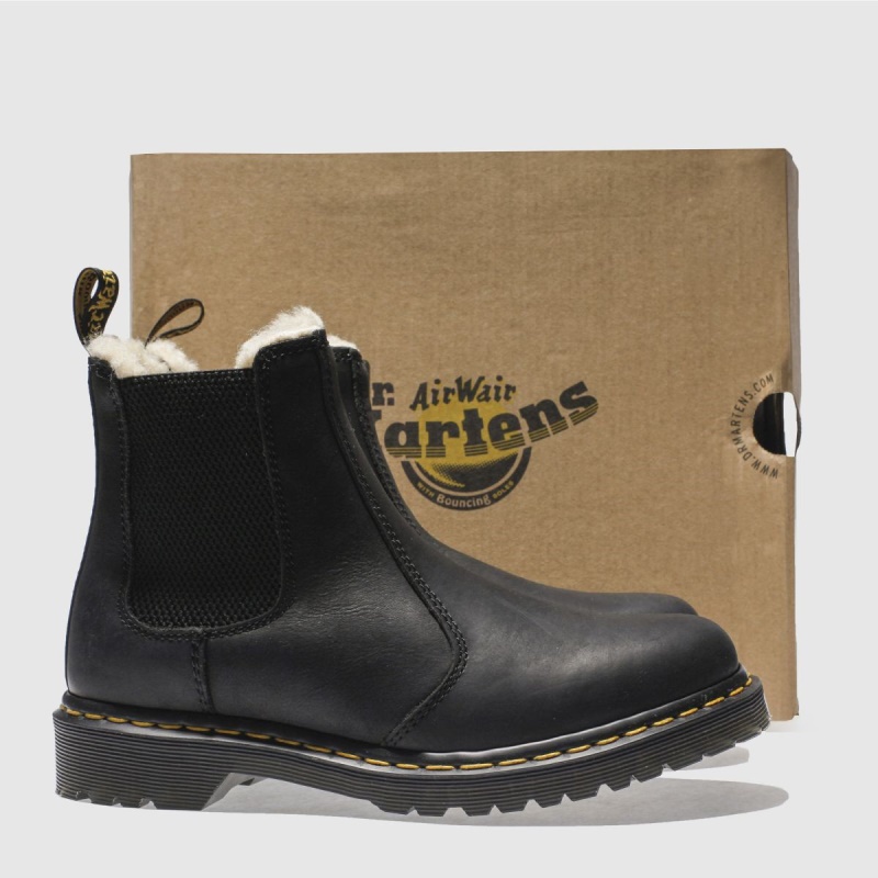 Botas Dr. Martins Leonore Fur Lined Chelsea Botas Dr.Martens Negras
