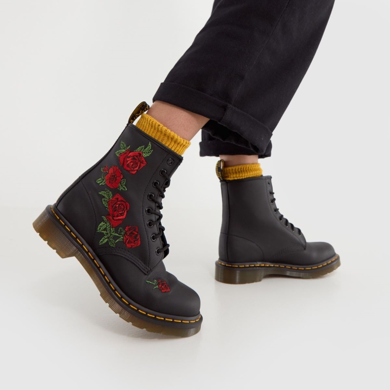 Botas Dr Martens 1460 Vonda Negro-rojo Dr.martens Botas