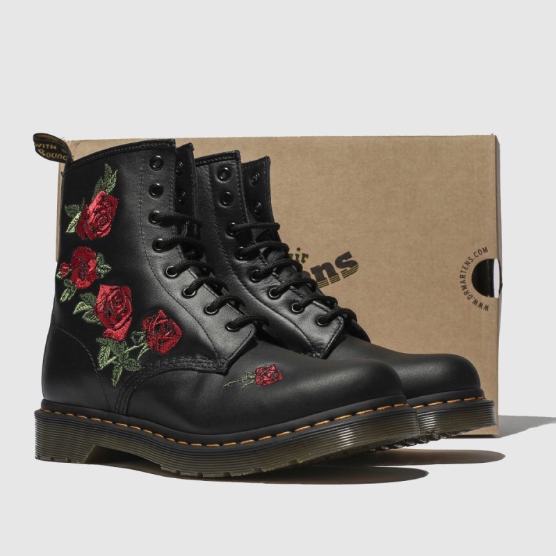 Botas Dr Martens 1460 Vonda Negro-rojo Dr.martens Botas