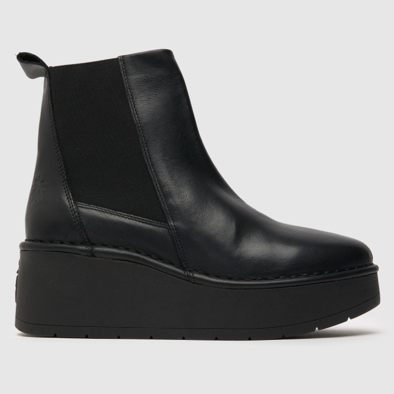 Botas Chelsea Con Plataforma Fly London Hagu Negro Dr.martens Botas
