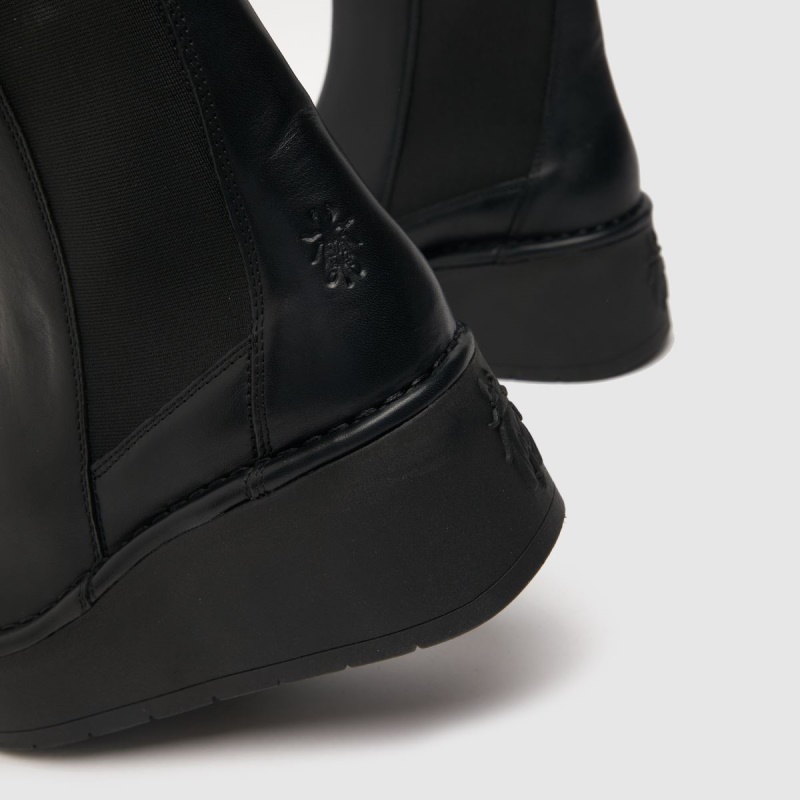 Botas Chelsea Con Plataforma Fly London Hagu Negro Dr.martens Botas