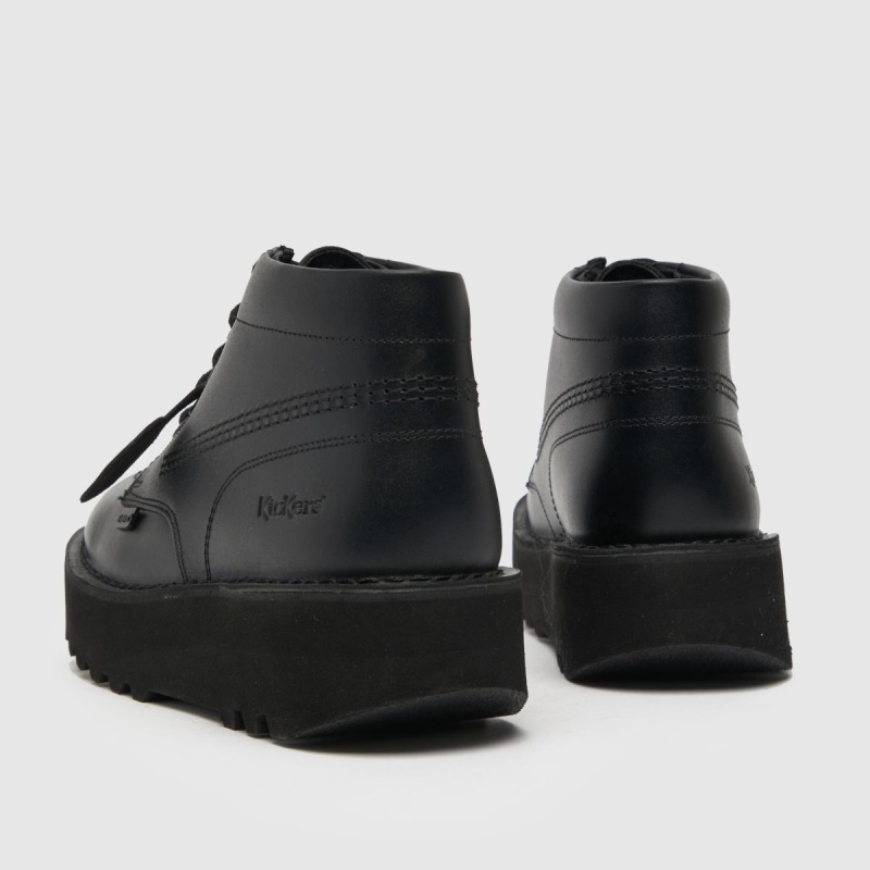 Kickers Hi Stack Mono Zapatos Planos Dr.martens Botas Negro