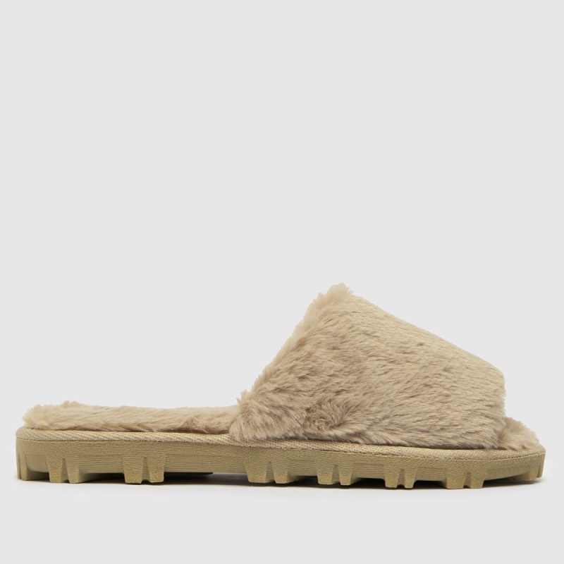 Schuh Hattie Fur Mule Slippers Dr.martens Botas Beige