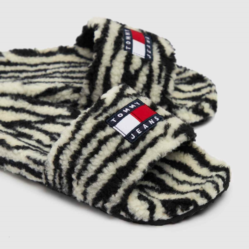 Tommy Jeans Wild Animal Print Pool Slide Slippers Blanco-negro Dr.martens Botas