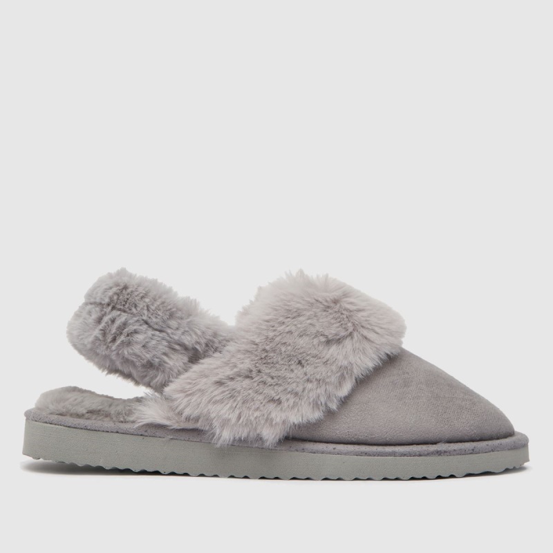 Schuh Hinch Fur Mule Slippers Gris Dr.martens Botas