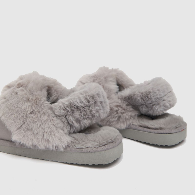 Schuh Hinch Fur Mule Slippers Gris Dr.martens Botas
