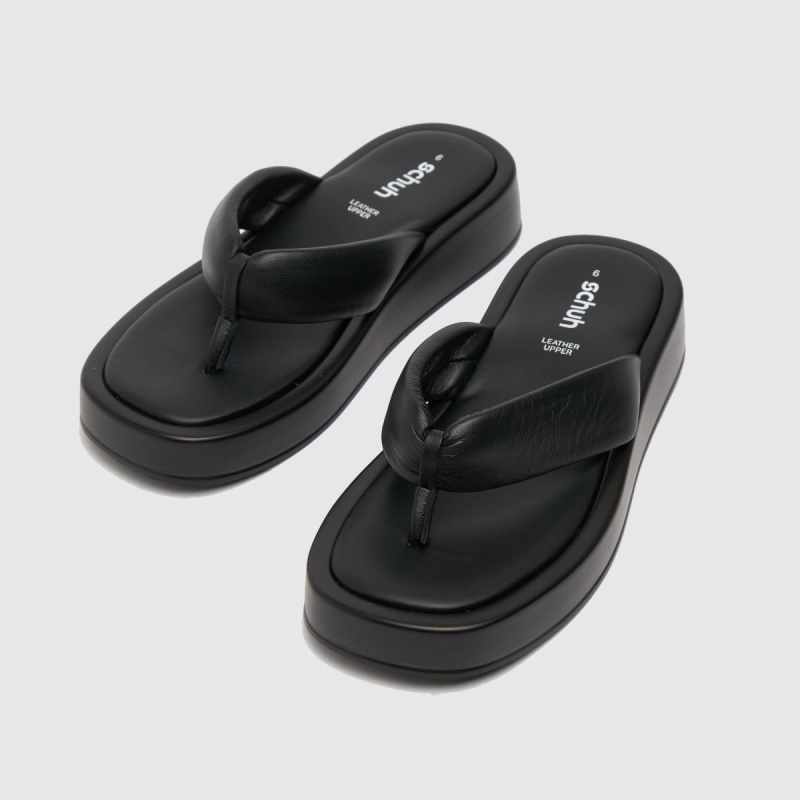 Schuh Tonya Flatform Toe Thong Sandals Dr.martens Botas Negro