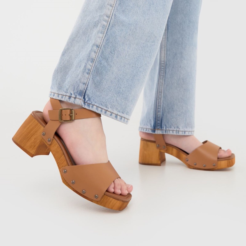 Marrón Dr.martens Botas Schuh Tawny Cuero Zuecos Sandalias