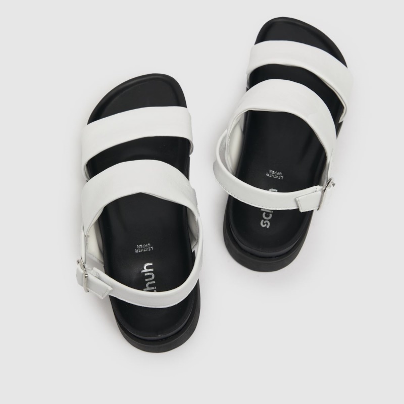 Schuh Tasha Cuero Doble Banda Sandalias Blanco Dr.martens Botas