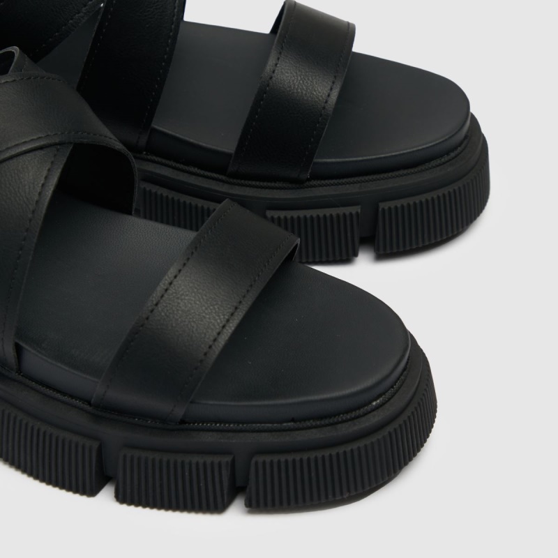 Negro Dr.martens Botas Schuh Toulouse Sandalias Gruesas