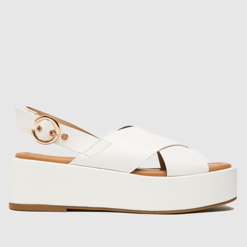 Dr.martens Botas Blanco Schuh Trini Tiras Cruzadas Sandalias Con Plataforma Plana