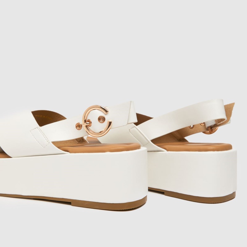 Dr.martens Botas Blanco Schuh Trini Tiras Cruzadas Sandalias Con Plataforma Plana