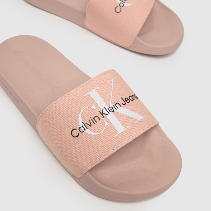 Rosa Pálido Dr.martens Botas Ck Jeans Slide Monogram Sandalias