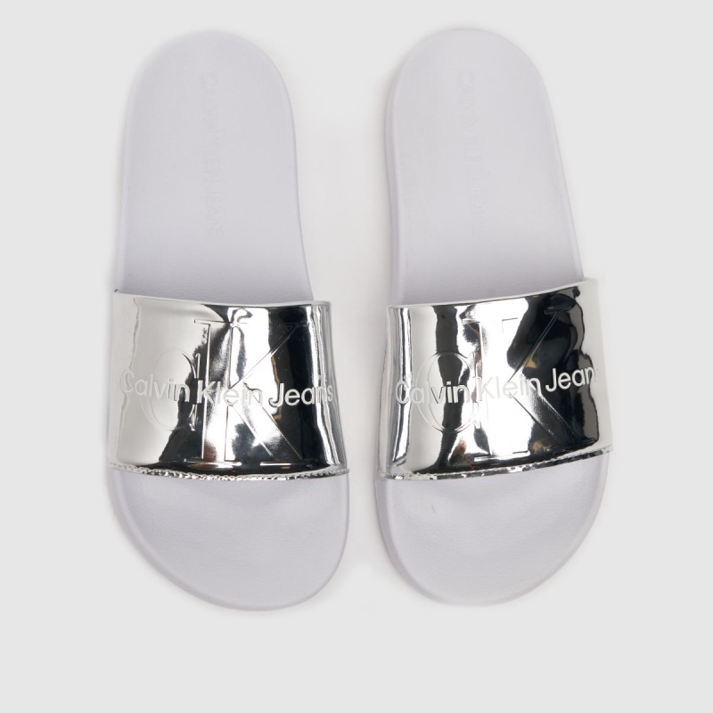 Ck Jeans Slide Monogram Sandalias Dr.martens Botas Plata