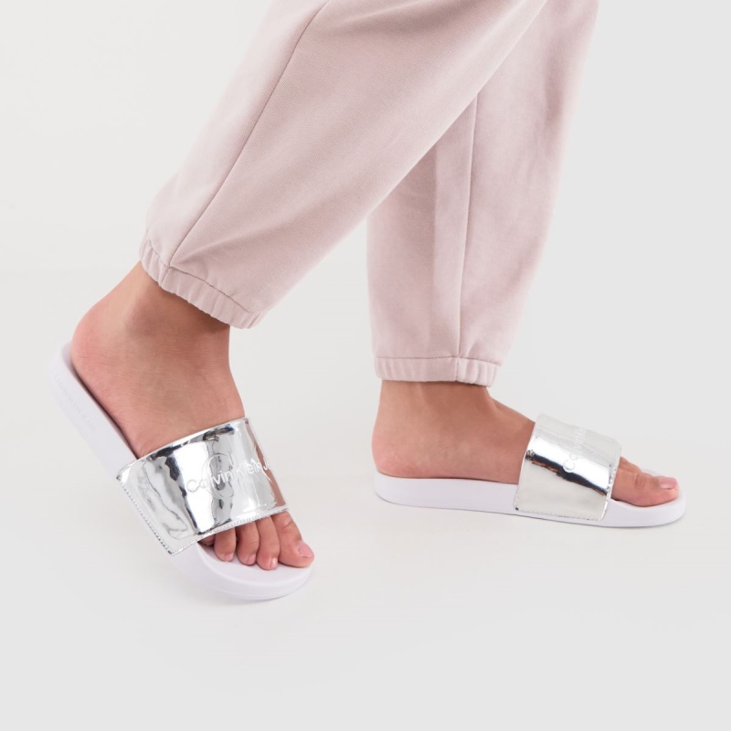 Ck Jeans Slide Monogram Sandalias Dr.martens Botas Plata