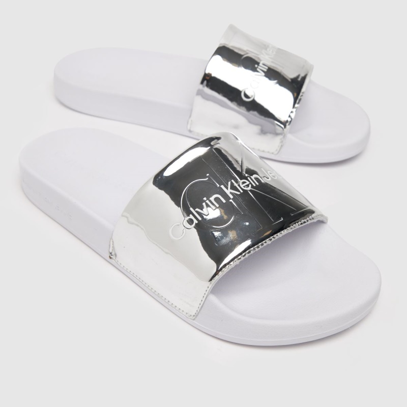 Ck Jeans Slide Monogram Sandalias Dr.martens Botas Plata