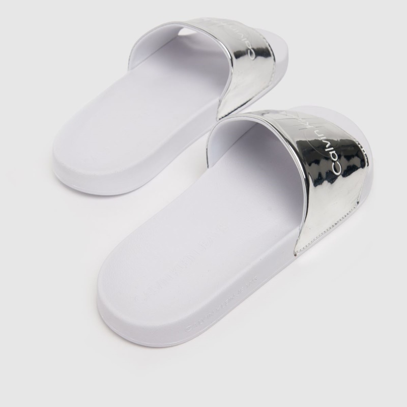 Ck Jeans Slide Monogram Sandalias Dr.martens Botas Plata