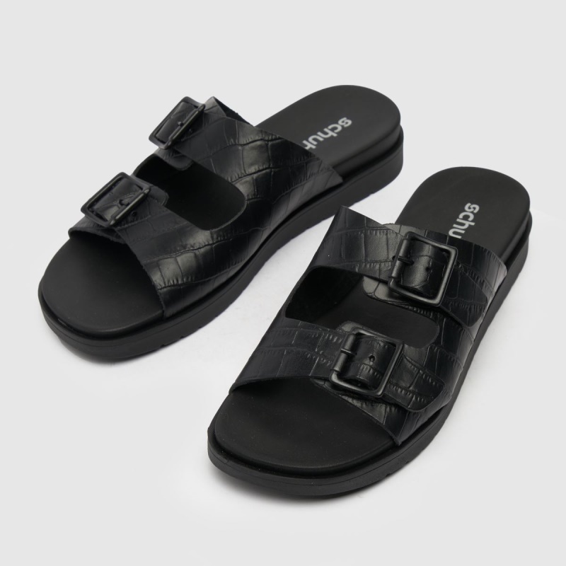 Dr.martens Botas Schuh Trista Croc Hebilla Plantilla Sandalias Negro