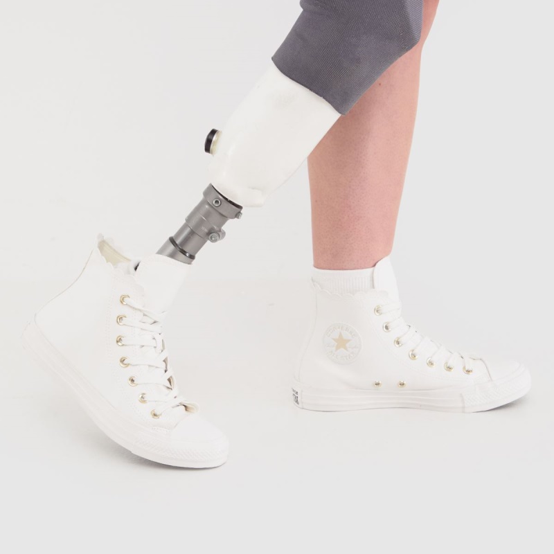 Converse All Star Hi Trainers Dr.martens Botas Blanco-oro