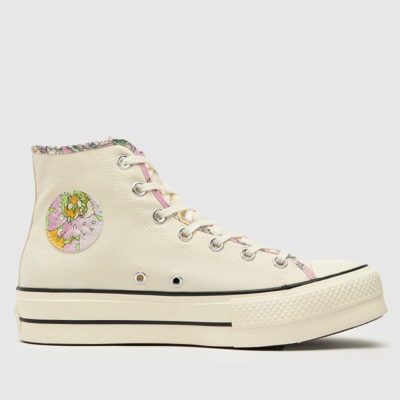 Blanco-púrpura Dr.martens Botas Converse All Star Lift Hi Trainers