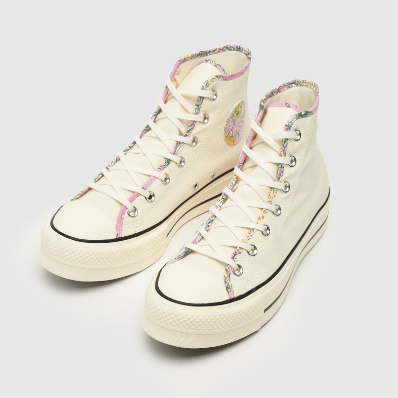 Blanco-púrpura Dr.martens Botas Converse All Star Lift Hi Trainers