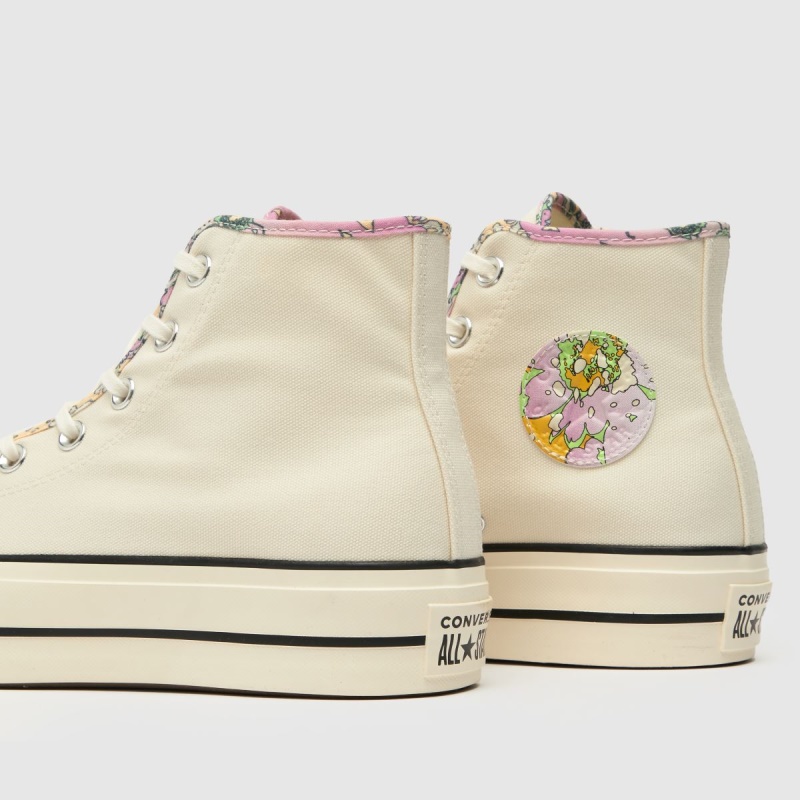 Blanco-púrpura Dr.martens Botas Converse All Star Lift Hi Trainers