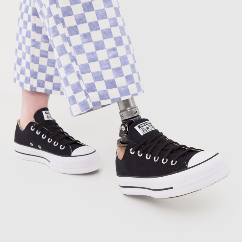 Zapatillas Con Plataforma Elevadora Converse Ox Negro-blanco Dr.martens Botas