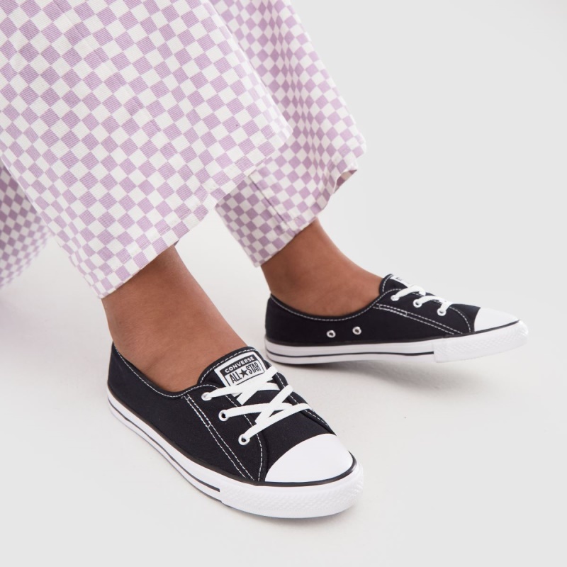 Negro Converse Ballet Lace Slip Trainers Dr.martens Botas