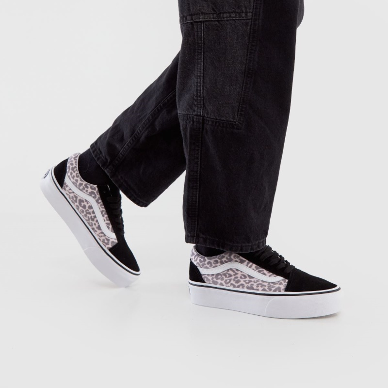 Zapatillas Vans Leopard Old Skool Plataforma Negro-morado Dr.martens Botas