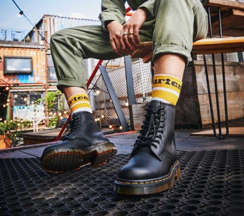 1460 Botas Dr.martens Antideslizantes Negras Industrial Plena Flor