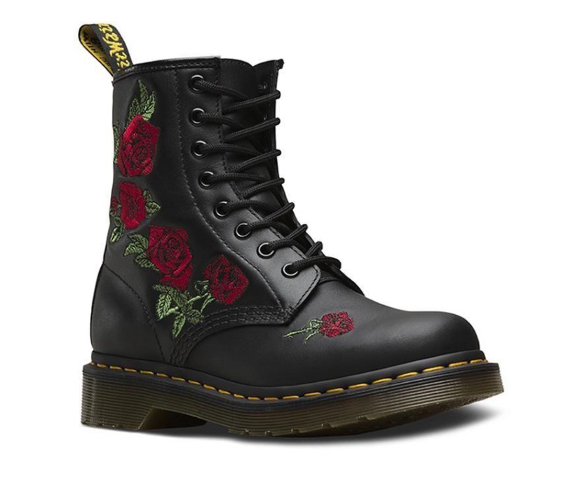 Botas Dr.Martens Softy T 1460 Vonda Negras Con 8 Ojales