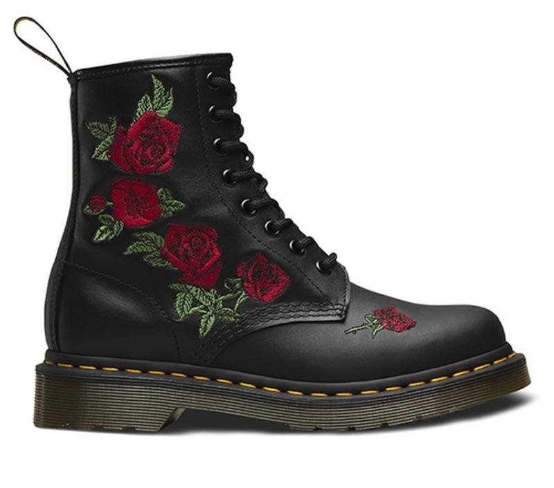 Botas Dr.Martens Softy T 1460 Vonda Negras Con 8 Ojales