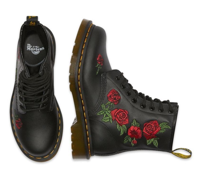 Botas Dr.Martens Softy T 1460 Vonda Negras Con 8 Ojales