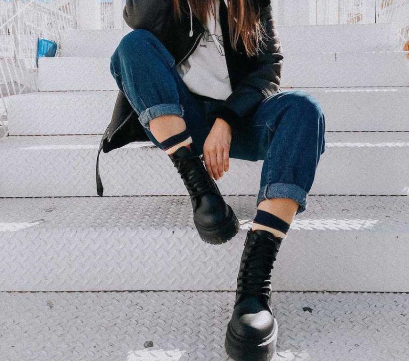 Black Felix Rub Off Jadon Ii Mono Vegan Dr.martens Botas