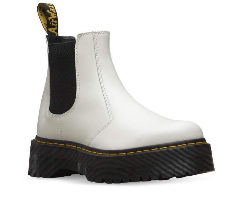 Dr.martens Botas 2976 Quad Plataforma Chelsea Blanco Blanco Liso