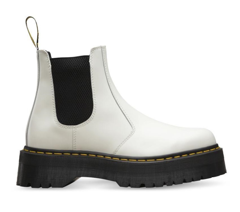 Dr.martens Botas 2976 Quad Plataforma Chelsea Blanco Blanco Liso