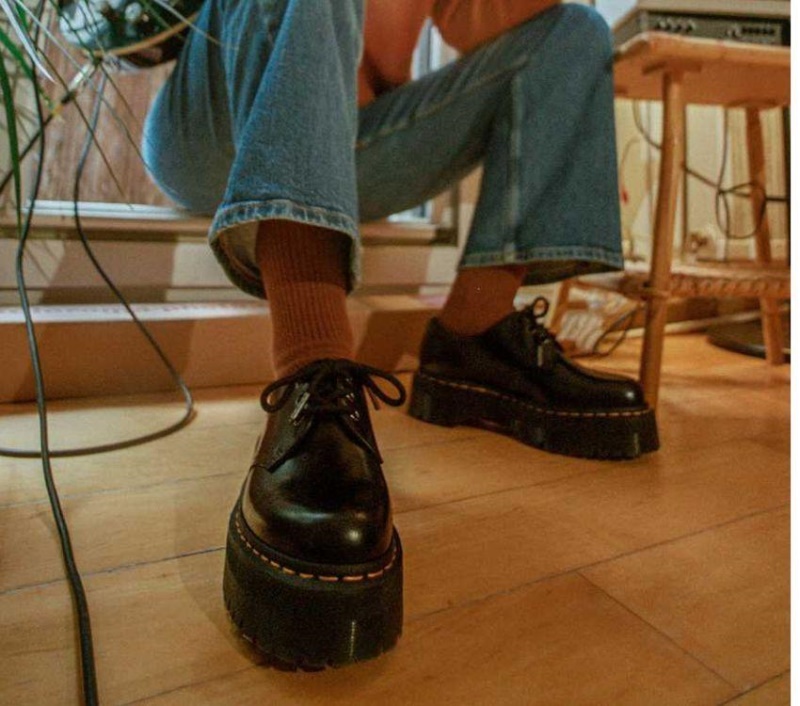 Dr.martens Botas Negro Pulido Liso 1461 Quad Pulido Liso