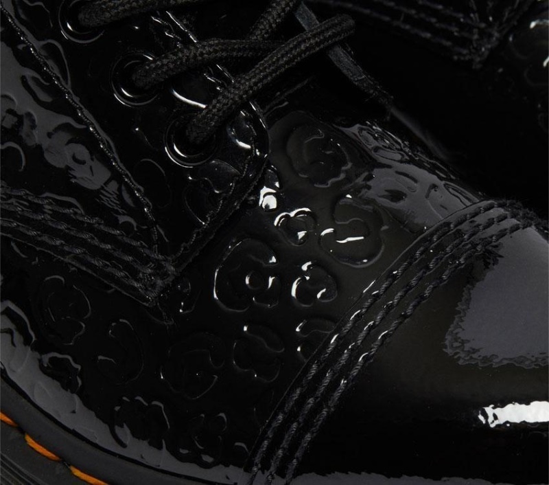 Charol Negro Lamper Leopard Embos Dr.martens Botas Sinclair Leopard Embos Boot