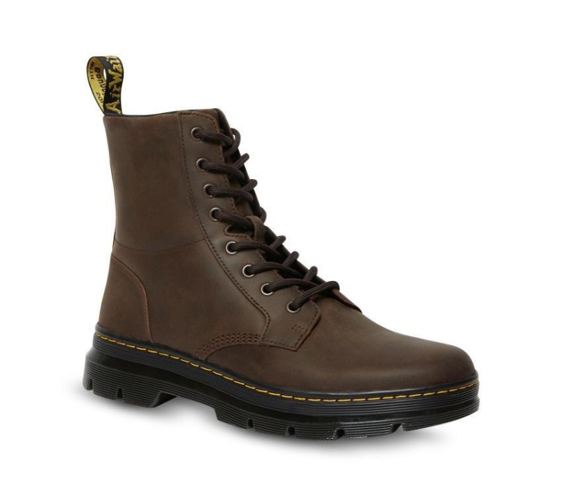 Marrón Oscuro Crazy Horse Dr.martens Botas Peines Crazy Horse Boot