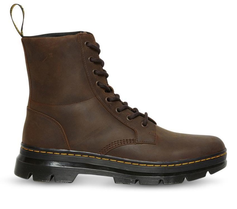 Marrón Oscuro Crazy Horse Dr.martens Botas Peines Crazy Horse Boot