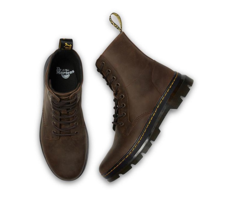 Marrón Oscuro Crazy Horse Dr.martens Botas Peines Crazy Horse Boot