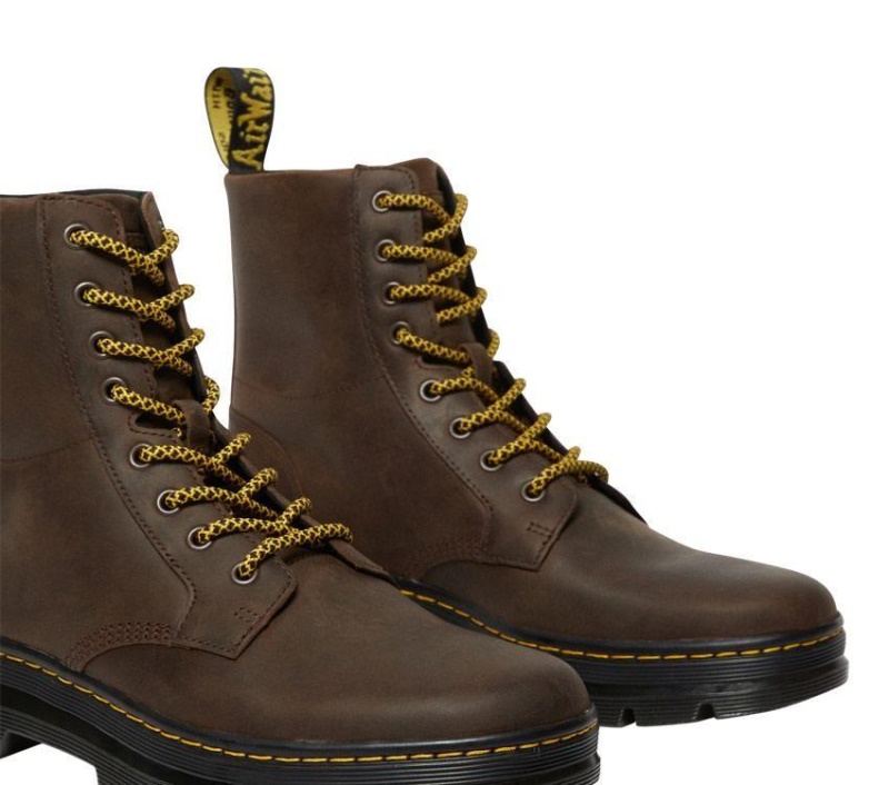 Marrón Oscuro Crazy Horse Dr.martens Botas Peines Crazy Horse Boot