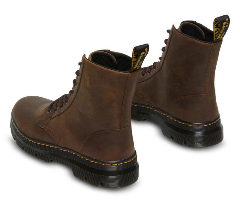 Marrón Oscuro Crazy Horse Dr.martens Botas Peines Crazy Horse Boot