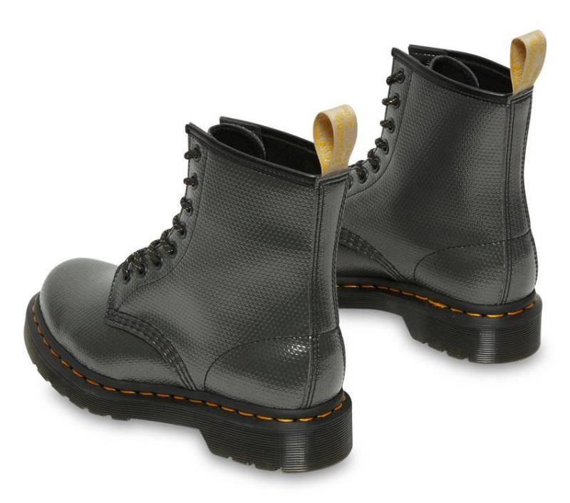 Dr.martens Botas 1460 Bota Vegana Metalizada En Relieve Gunmetal Alumix Hex Emboss