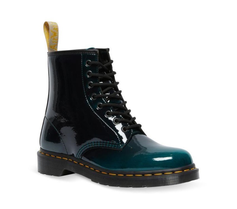 Dr.martens Botas Vegan 1460 Boot Black/dms Green Gloss Pull Up