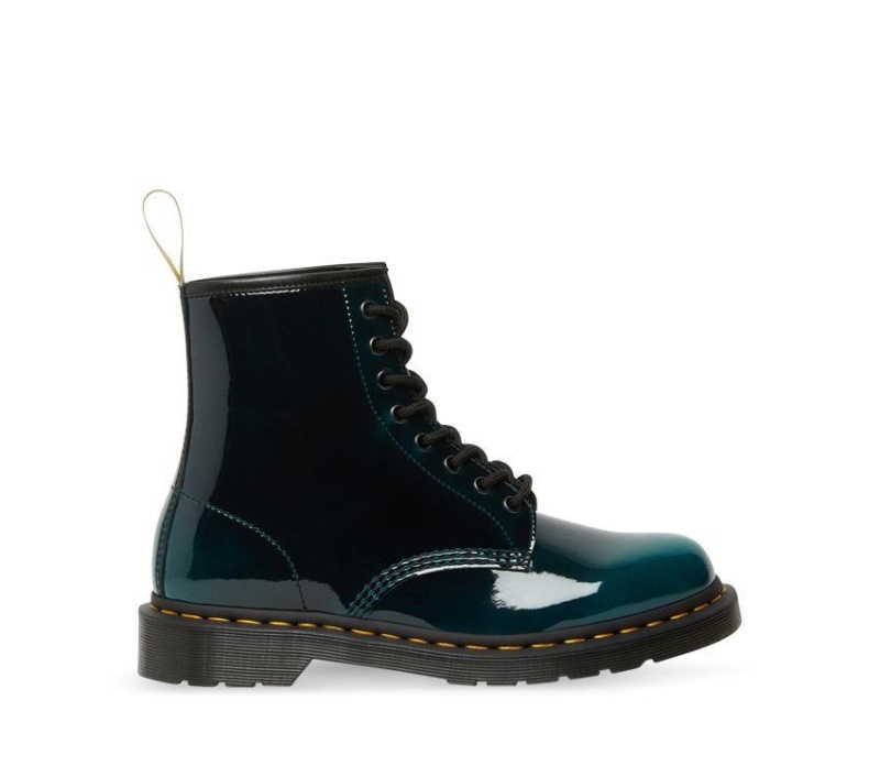 Dr.martens Botas Vegan 1460 Boot Black/dms Green Gloss Pull Up