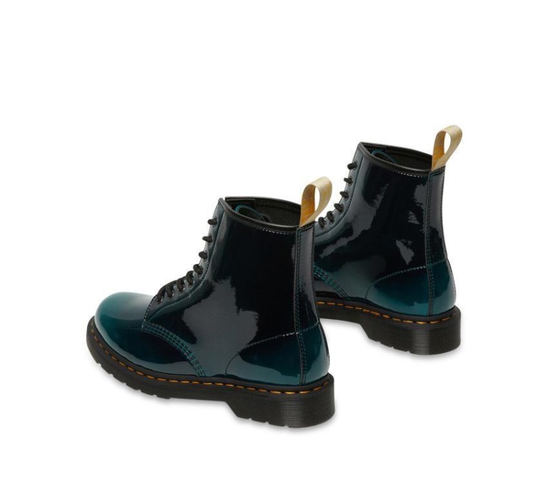 Dr.martens Botas Vegan 1460 Boot Black/dms Green Gloss Pull Up