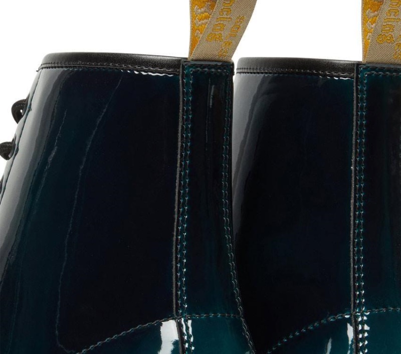 Dr.martens Botas Vegan 1460 Boot Black/dms Green Gloss Pull Up