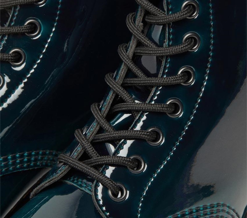 Dr.martens Botas Vegan 1460 Boot Black/dms Green Gloss Pull Up